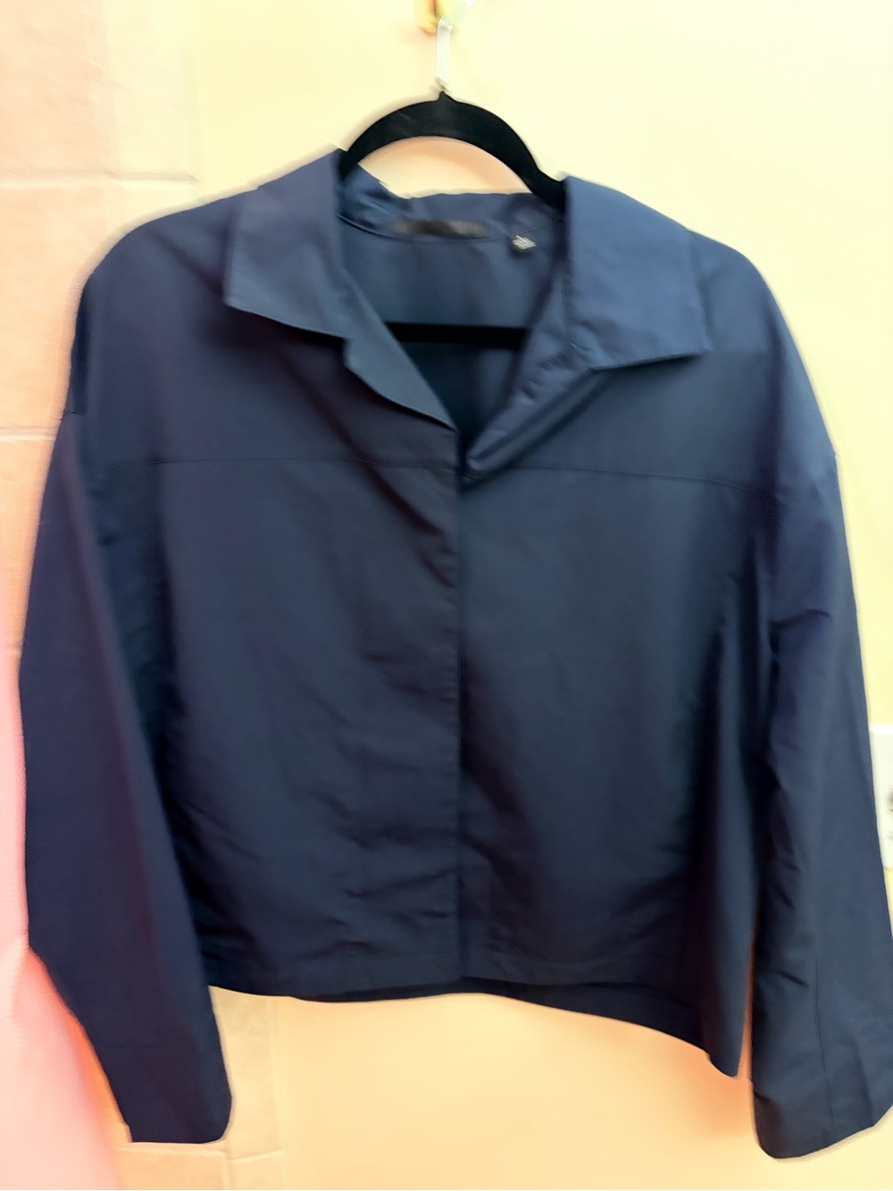 Uniqlo Navy Boxy Button-Front Jacket
